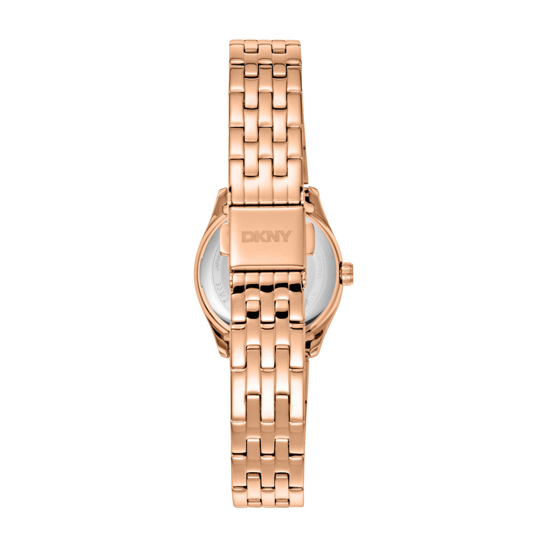 Logo Quartz Rose Gold Round Dial Women's Watch - DK1L126M0065