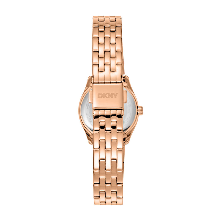 Logo Quartz Rose Gold Round Dial Women's Watch - DK1L126M0065