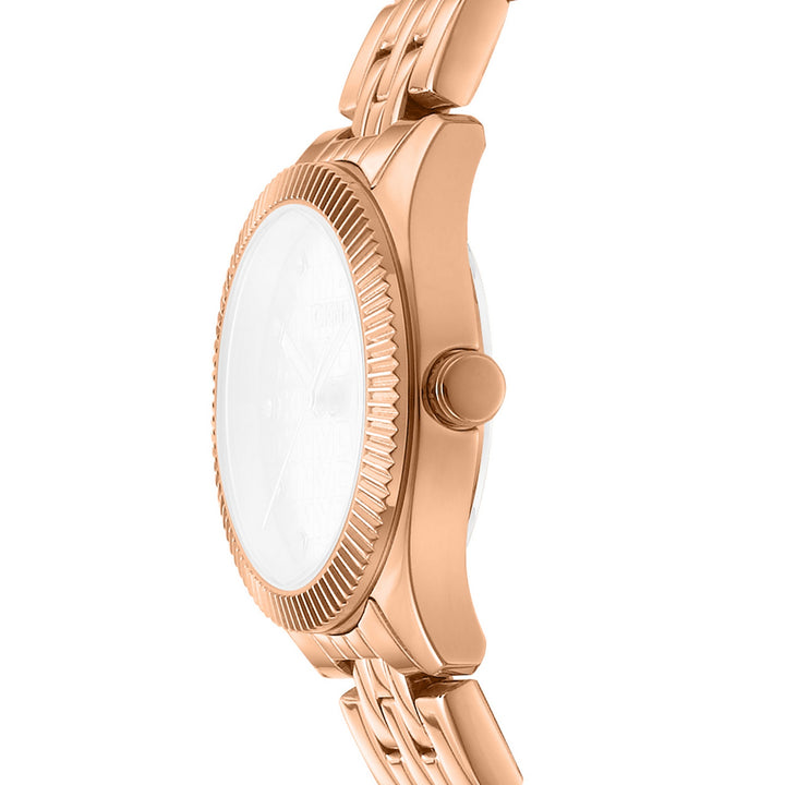 Logo Quartz Rose Gold Round Dial Women's Watch - DK1L126M0065