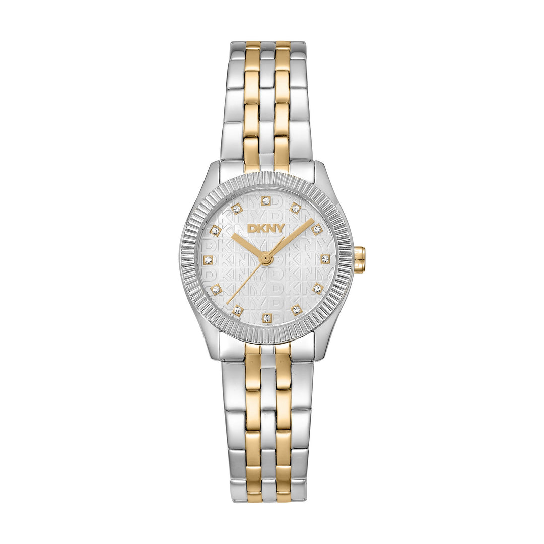 Logo Quartz Grey Round Dial Women's Watch - DK1L126M0075