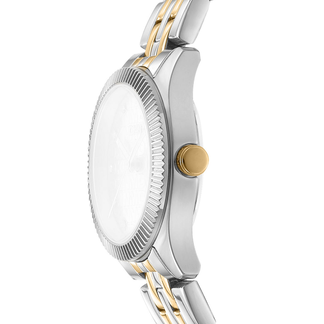 Logo Quartz Grey Round Dial Women's Watch - DK1L126M0075