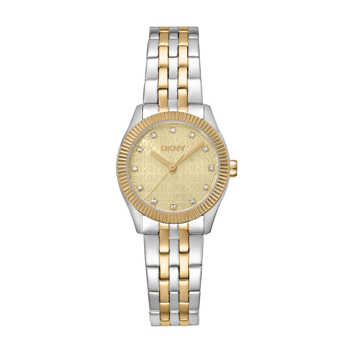 Logo Quartz Gold Round Dial Women's Watch - DK1L126M0085