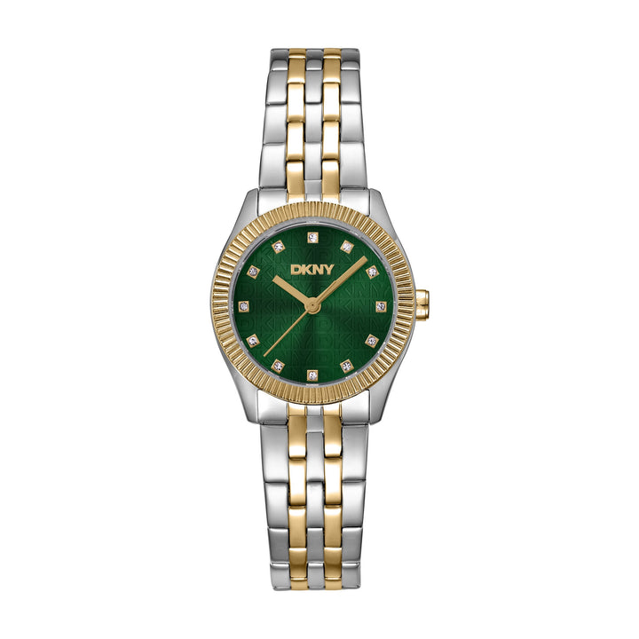 Logo Quartz Green Round Dial Women's Watch - DK1L126M0095