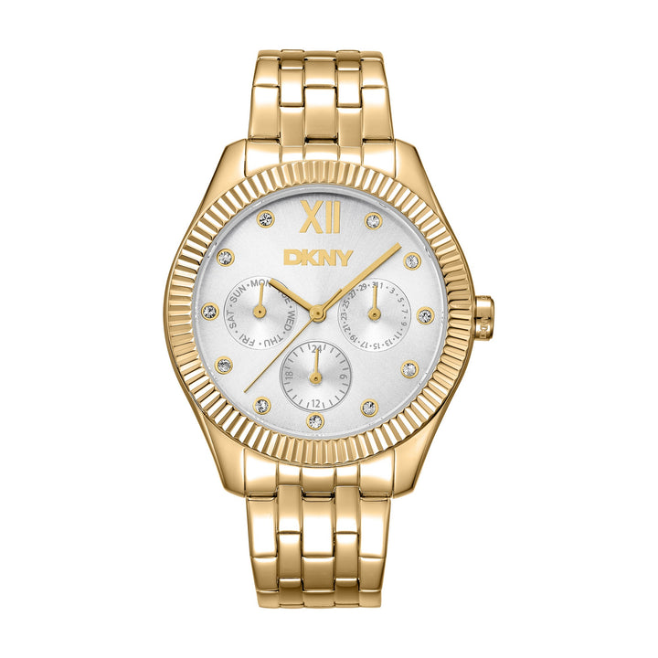 Everyday Multifunction Silver Round Dial Women's Watch - DK1L128M0065