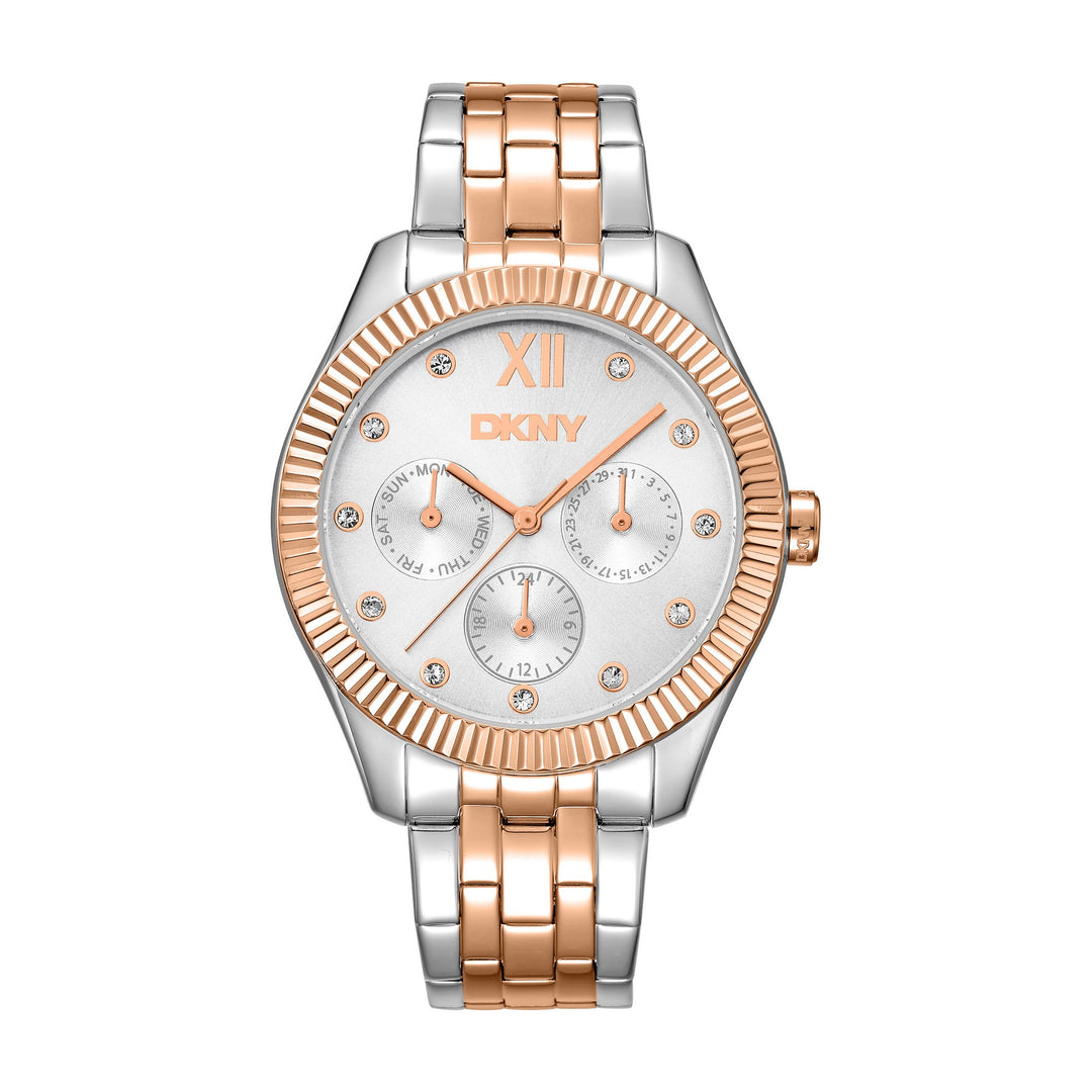 Everyday Multifunction Silver Round Dial Women's Watch - DK1L128M0095