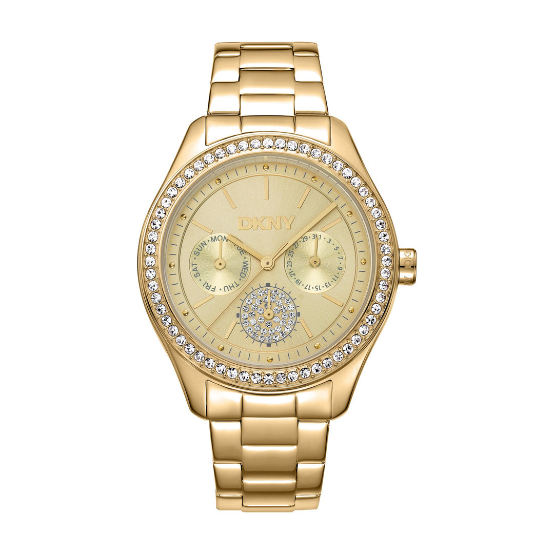 Evening Multifunction Gold Round Dial Women's Watch - DK1L129M0055