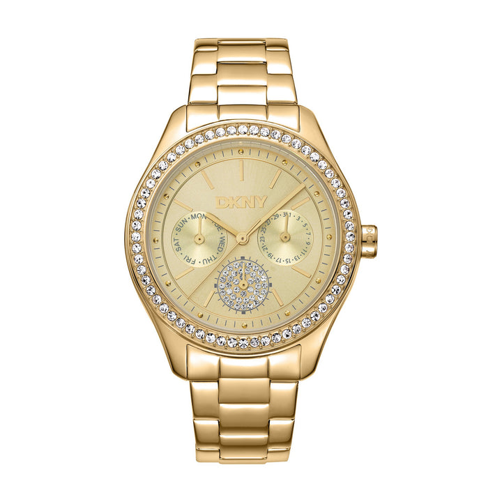 Evening Multifunction Gold Round Dial Women's Watch - DK1L129M0055