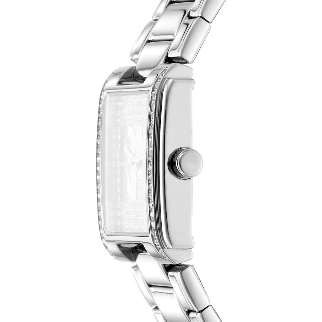 Logo Quartz Silver Rectangular Dial Women's Watch - DK1L140M0015
