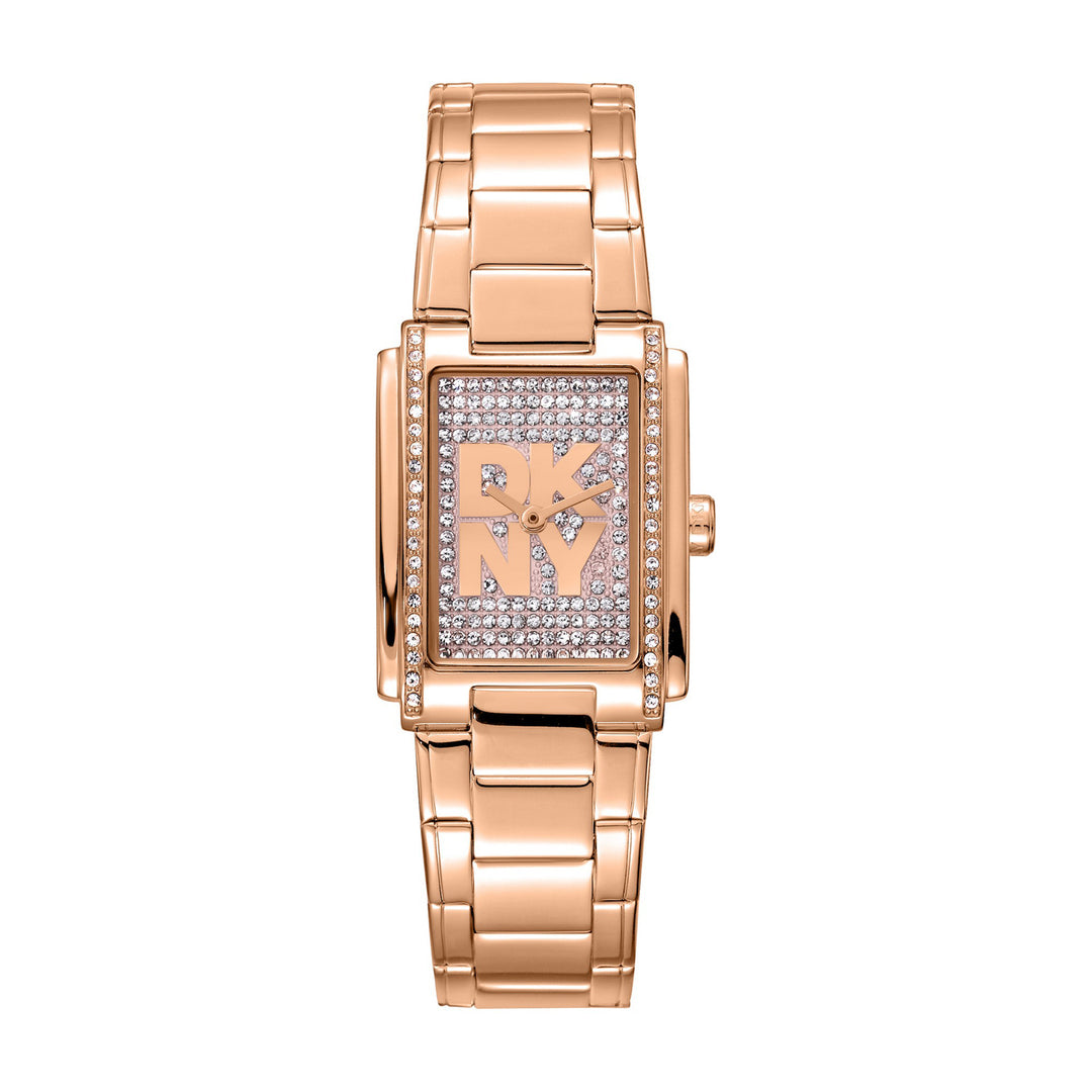 Logo Quartz Silver Rectangular Dial Women's Watch - DK1L140M0035