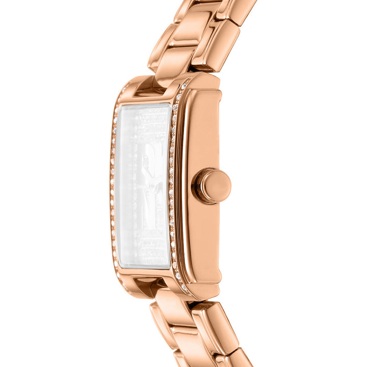 Logo Quartz Silver Rectangular Dial Women's Watch - DK1L140M0035