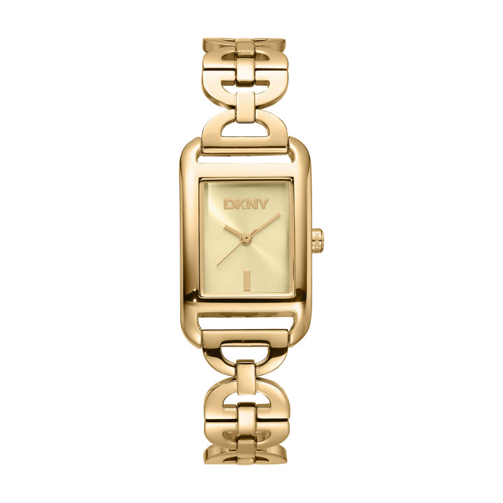 Quartz Gold Rectangular Dial Women's Watch - DK1L142M0235