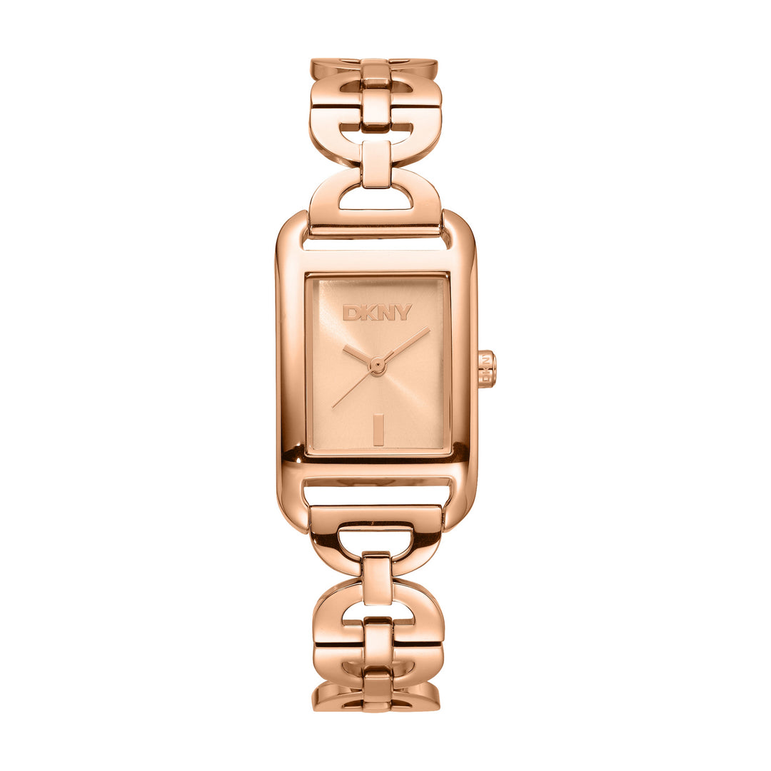 Quartz Rose Gold Rectangular Dial Women's Watch - DK1L142M0245