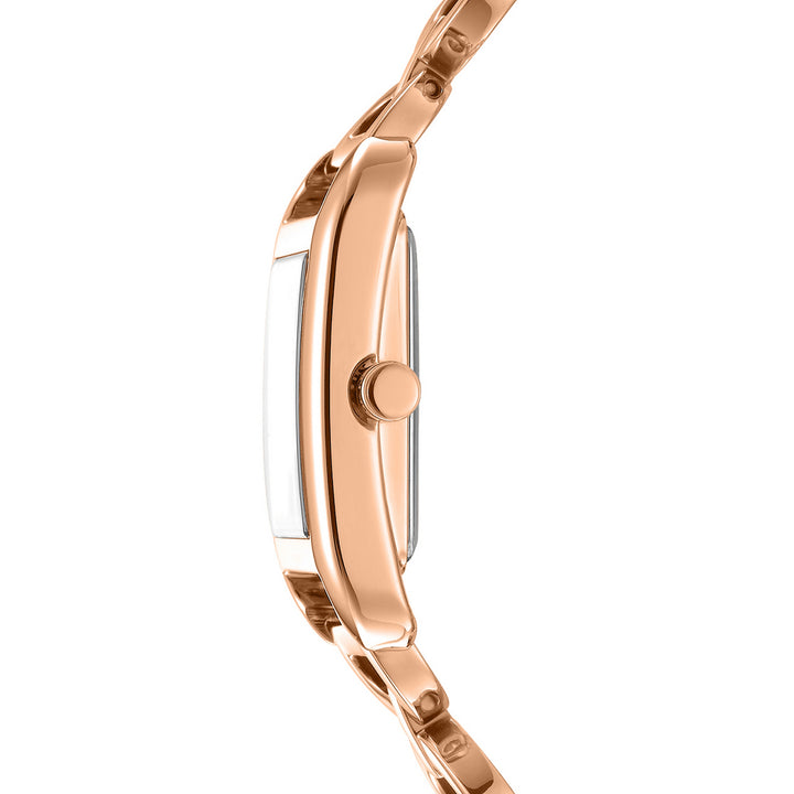 Quartz Rose Gold Rectangular Dial Women's Watch - DK1L142M0245