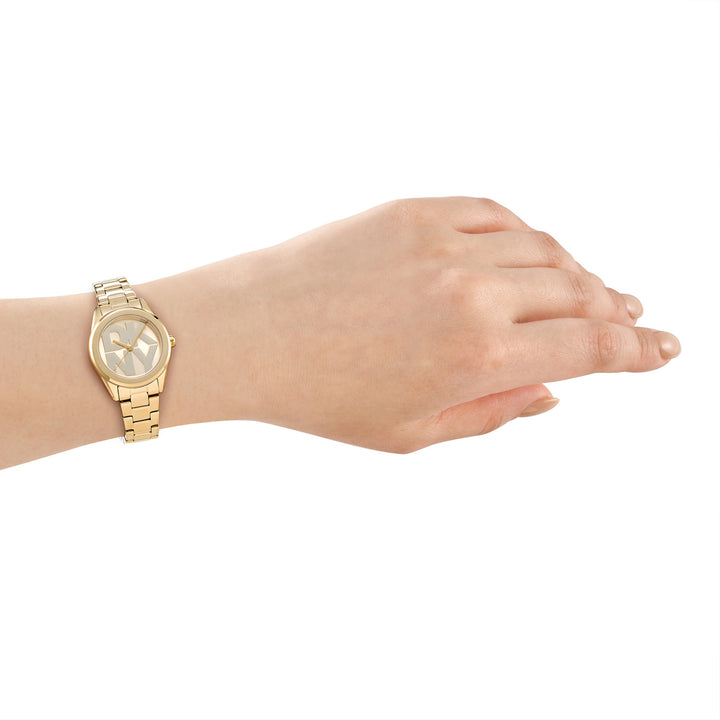 Quartz Gold Round Dial Women's Watch - DK1L145M0055