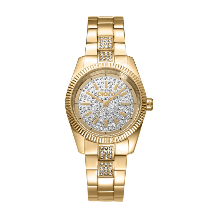 Quartz Gold Round Dial Women's Watch - DK1L148M0025