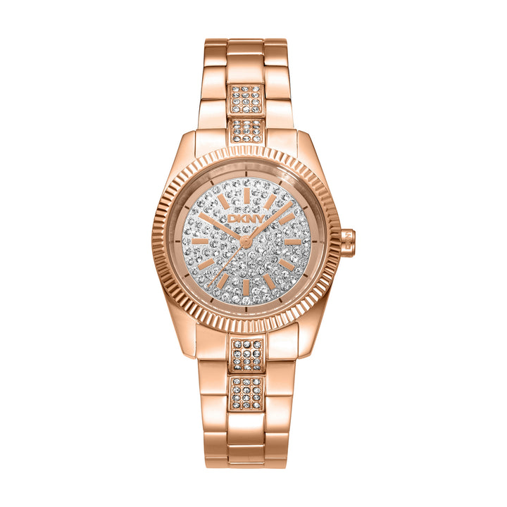 Quartz Rose Gold Round Dial Women's Watch - DK1L148M0035
