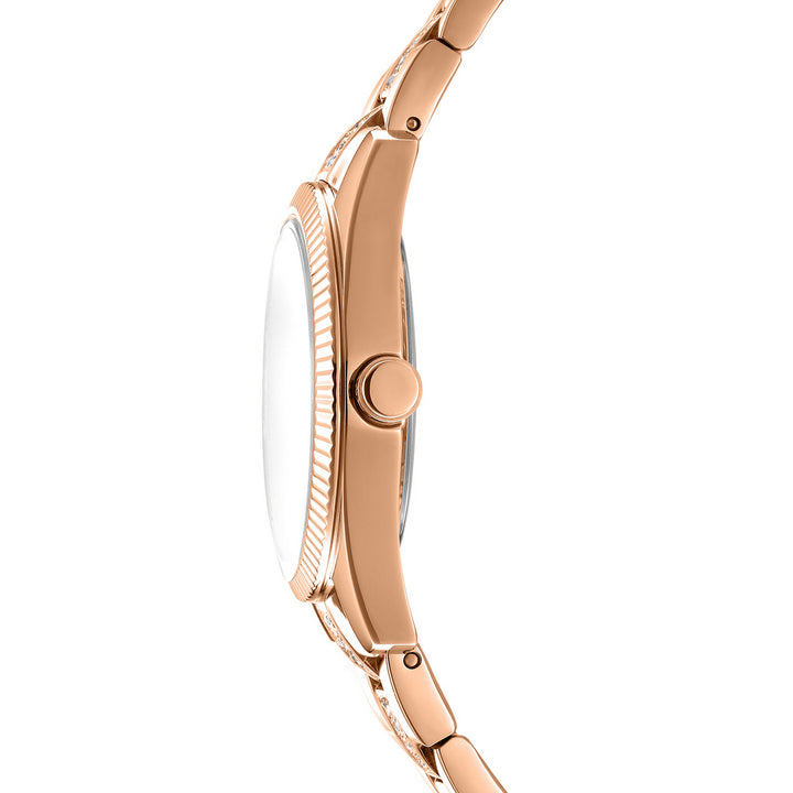 Quartz Rose Gold Round Dial Women's Watch - DK1L148M0035