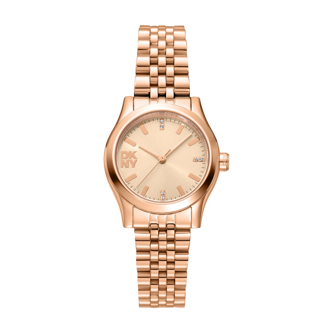 Quartz Rose Gold Round Dial Women's Watch - DK1L156M0075
