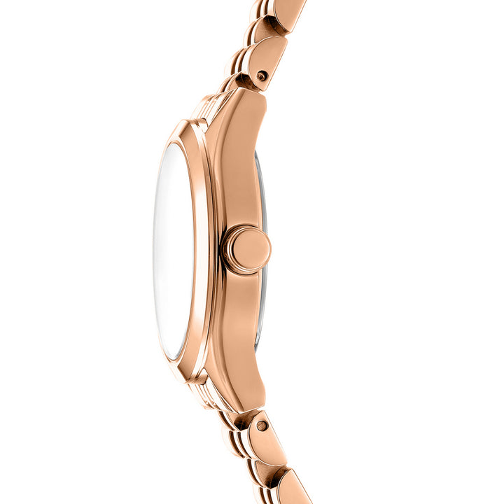 Quartz Rose Gold Round Dial Women's Watch - DK1L156M0075