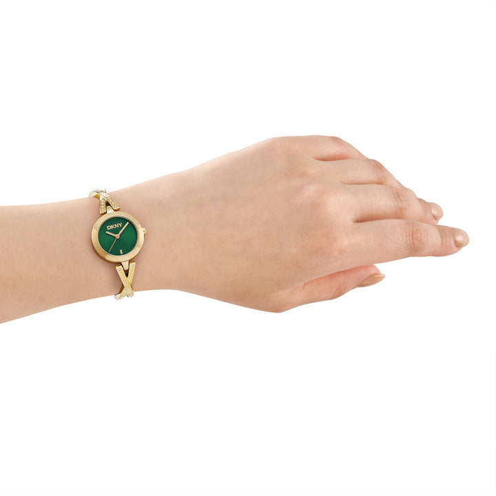Quartz Green Round Dial Women's Watch - DK1L170M0235