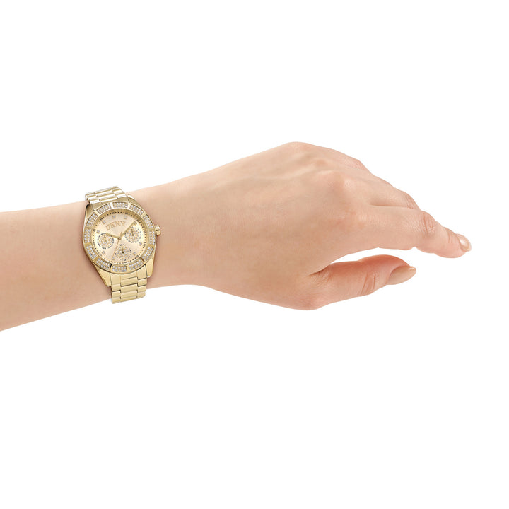 Multifunction Gold Round Dial Women's Watch - DK1L171M0065