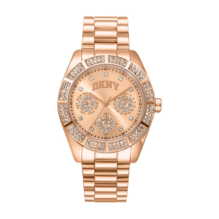 Multifunction Rose Gold Round Dial Women's Watch - DK1L171M0075