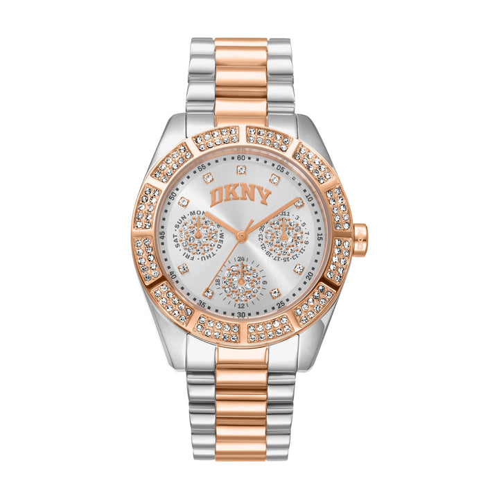 Multifunction Silver Round Dial Women's Watch - DK1L171M0105