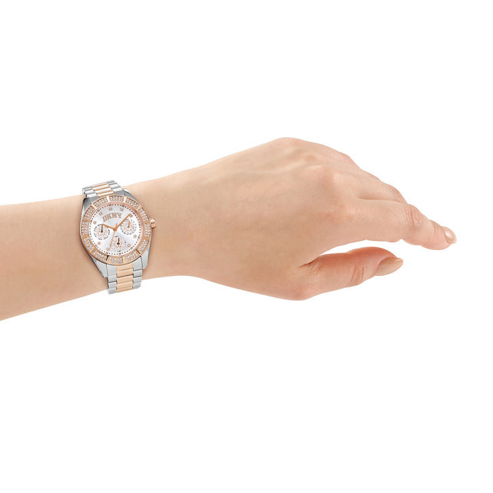 Multifunction Silver Round Dial Women's Watch - DK1L171M0105