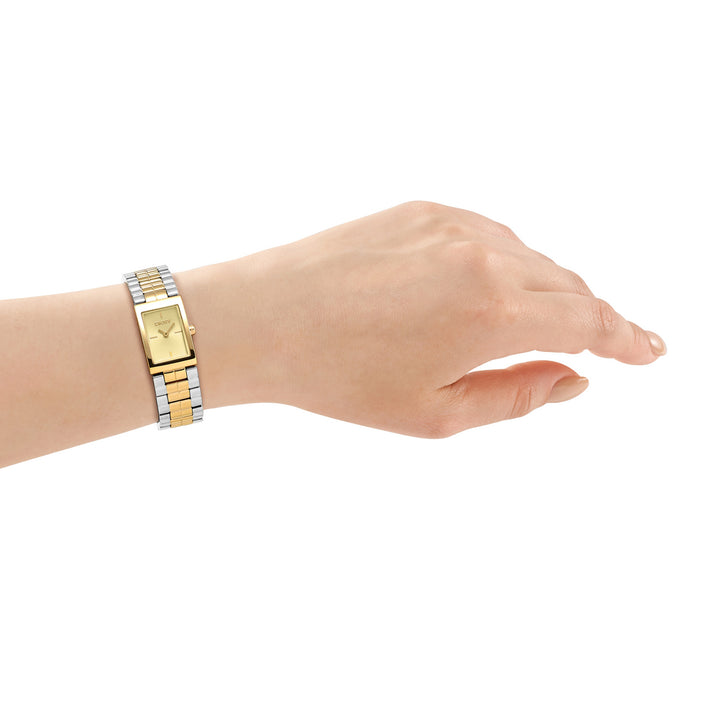 Quartz Gold Rectangular Dial Women's Watch - DK1L172M0055