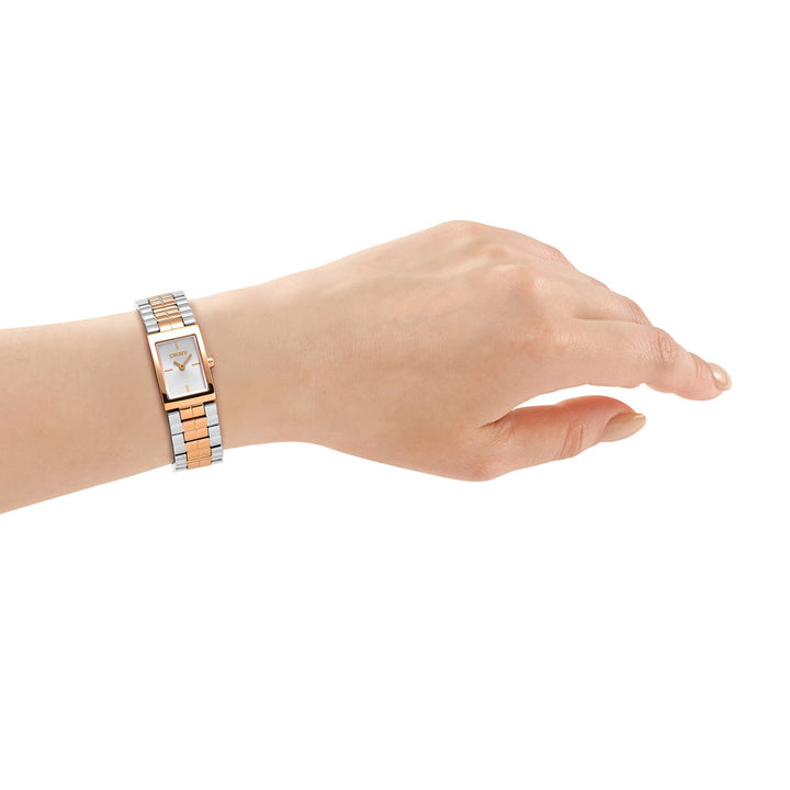 Quartz Silver Rectangular Dial Women's Watch - DK1L172M0075