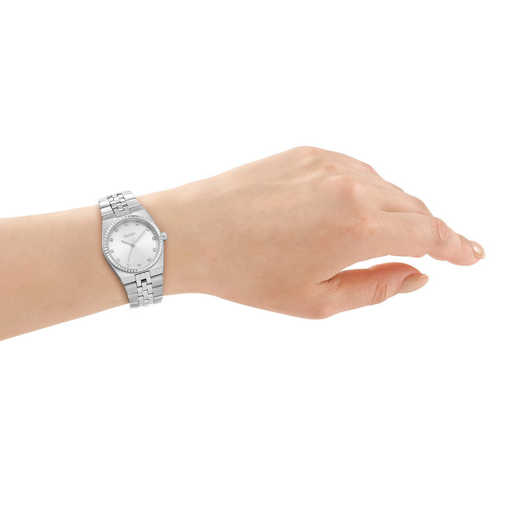 Quartz Silver Round Dial Women's Watch - DK1L177M0015