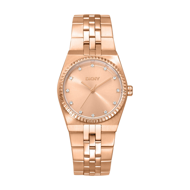 Quartz Rose Gold Round Dial Women's Watch - DK1L177M0045