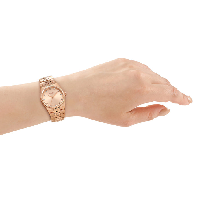 Quartz Rose Gold Round Dial Women's Watch - DK1L177M0045