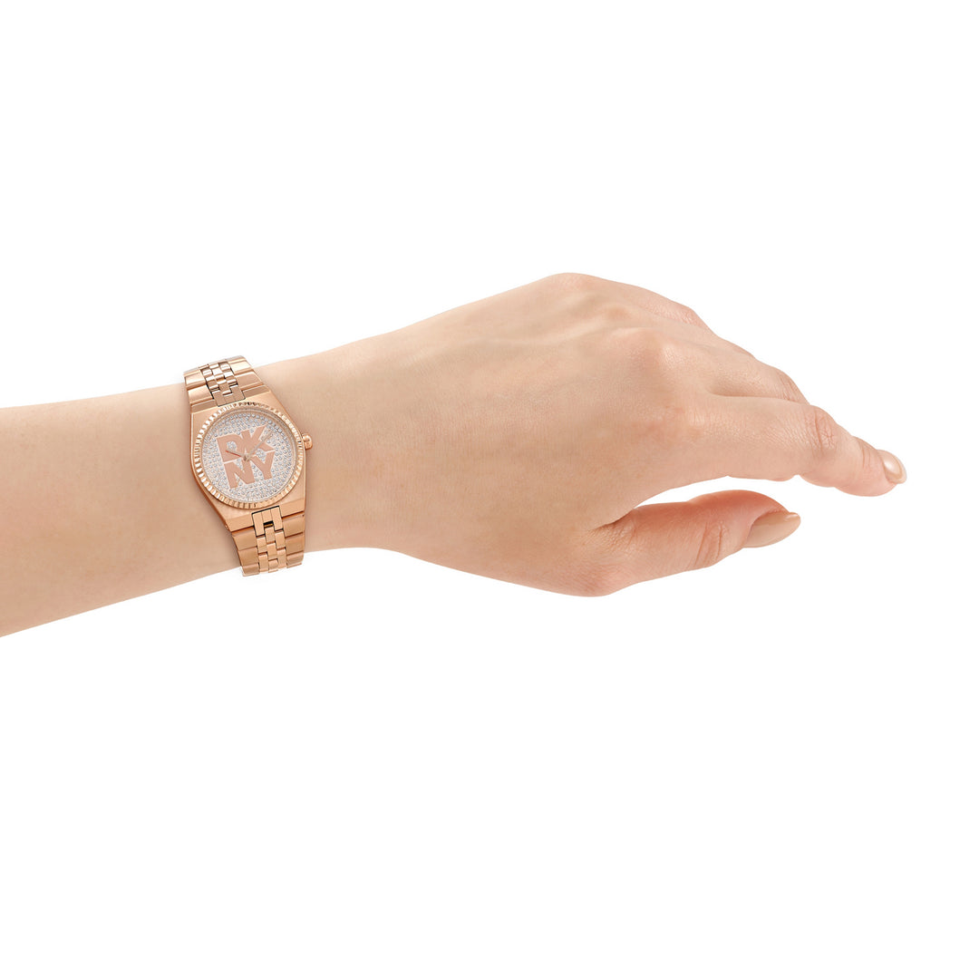 Quartz Rose Gold Round Dial Women's Watch - DK1L177M0235