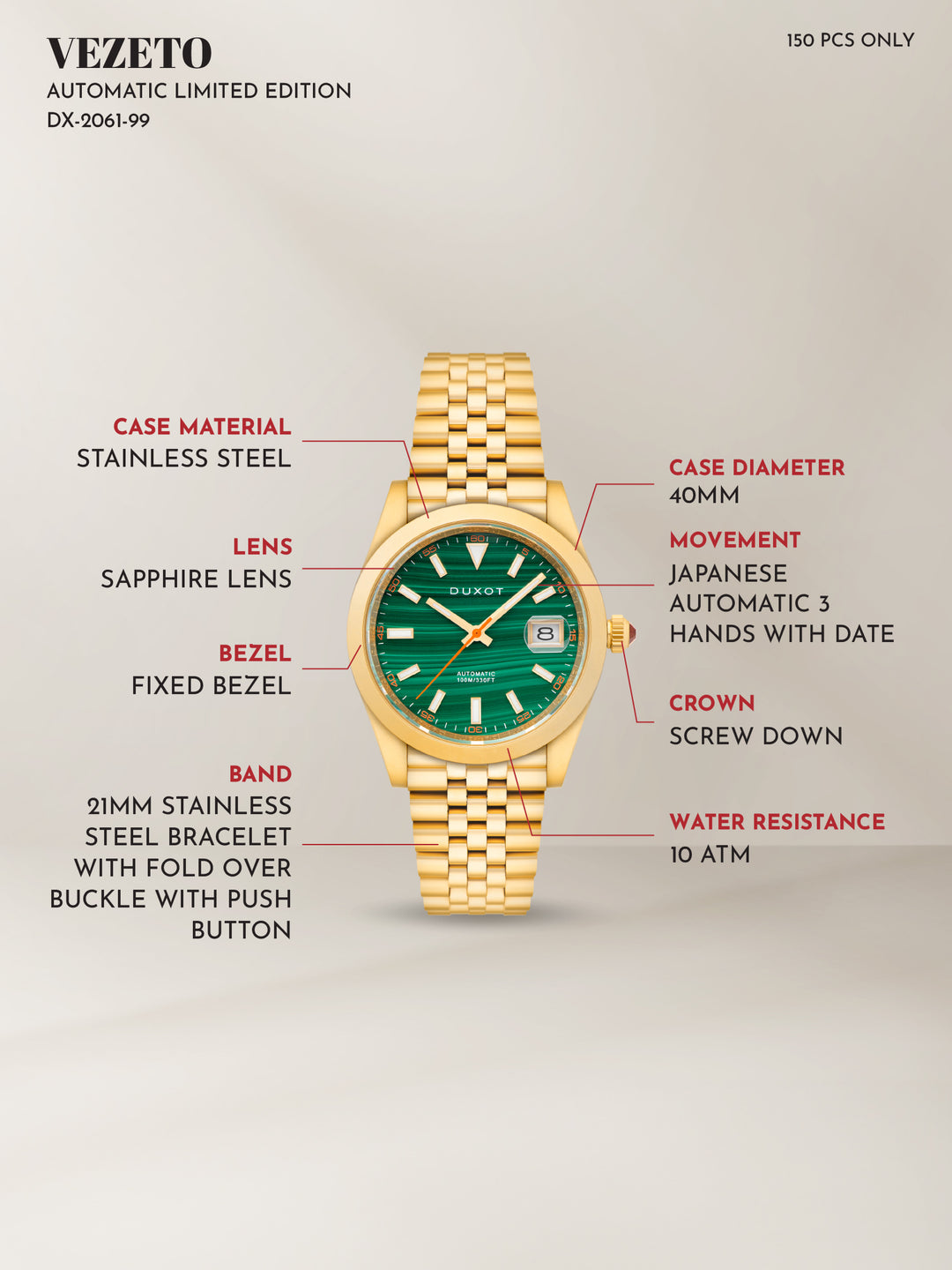 Duxot Vezeto Limited Edition Men's Watch -  DX-2061-99
