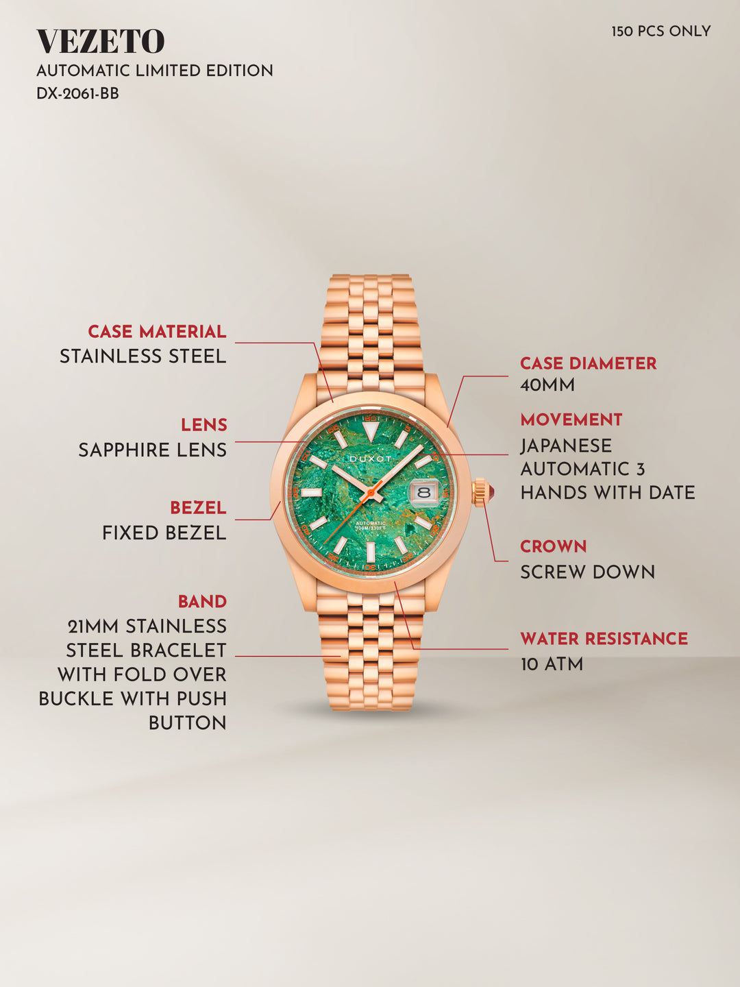 Duxot Vezeto Limited Edition Men's Watch -  DX-2061-BB