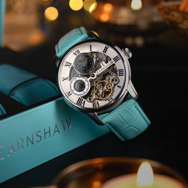 Longitude Diwali Edition Automatic Dual Time White Round Dial Men&