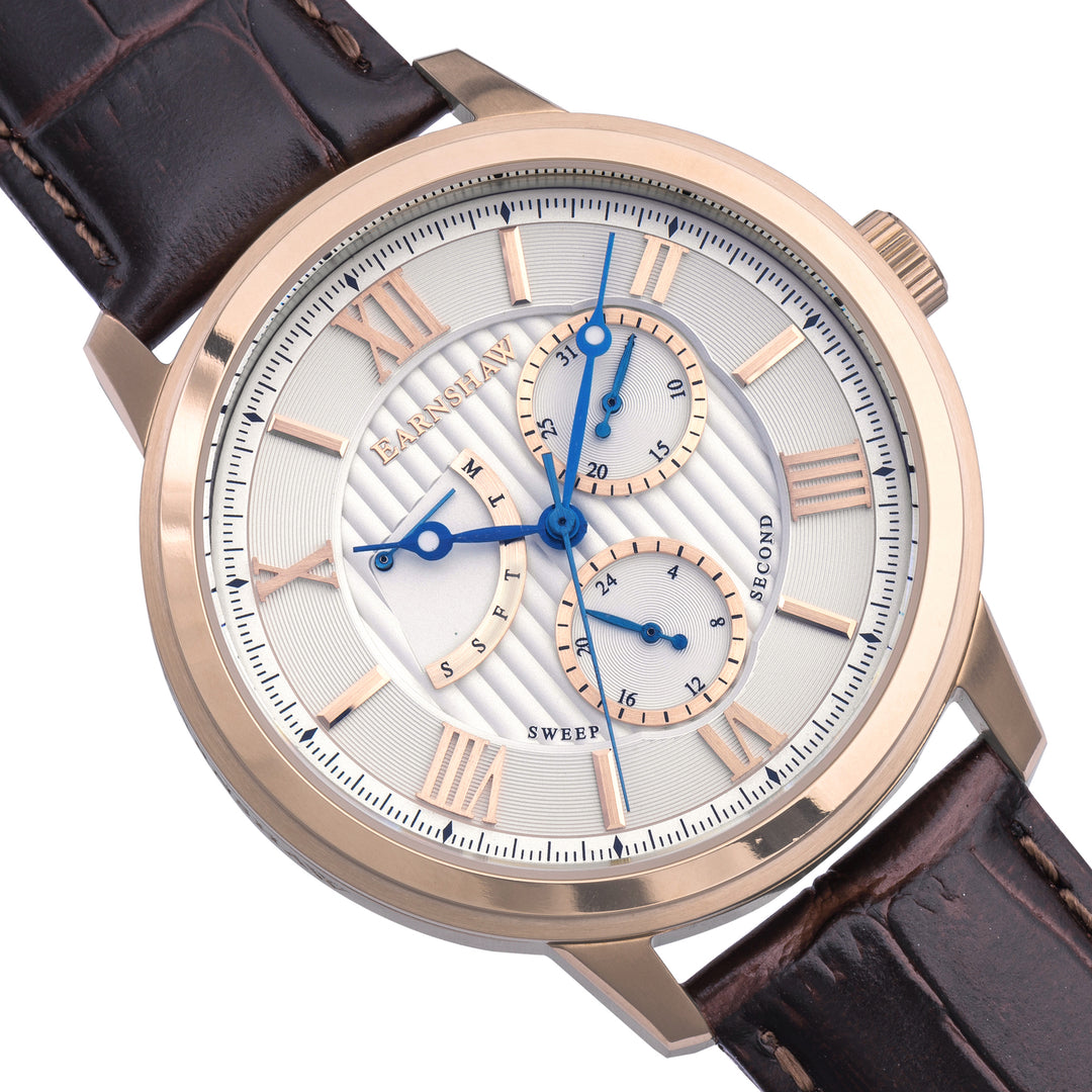 Cornwall Sweep Second Quartz Retrograde Multifunction Silver Round Dial Men&
