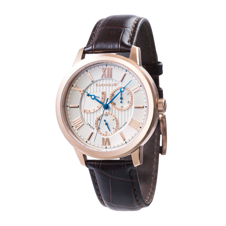 Cornwall Sweep Second Quartz Retrograde Multifunction Silver Round Dial Men&