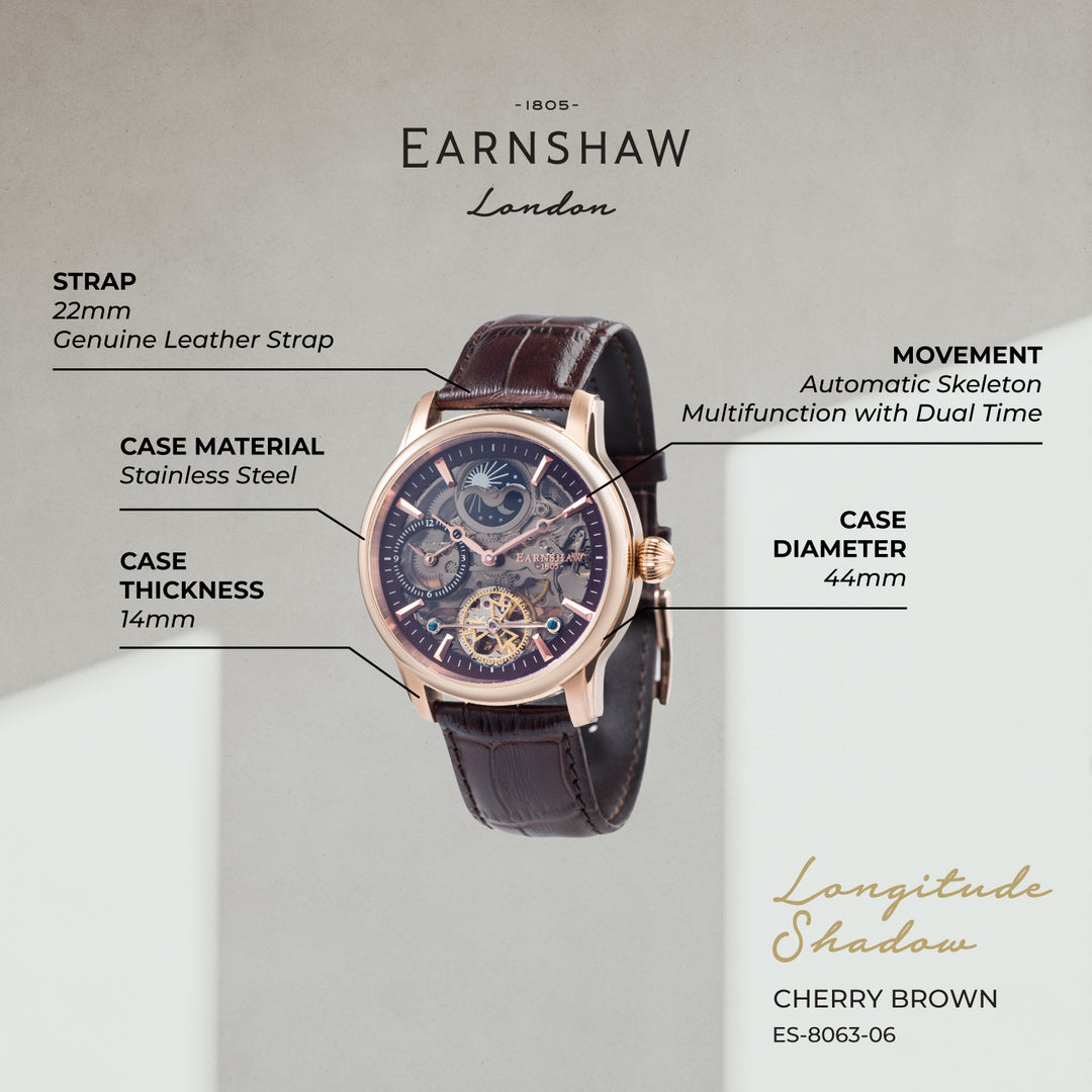 Longitude Shadow Dual Time Men's Watch -  ES-8063-06