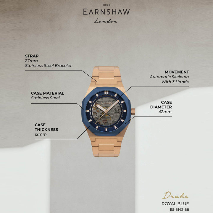 Drake Skeleton Automatic Men's Watch -  ES-8142-88