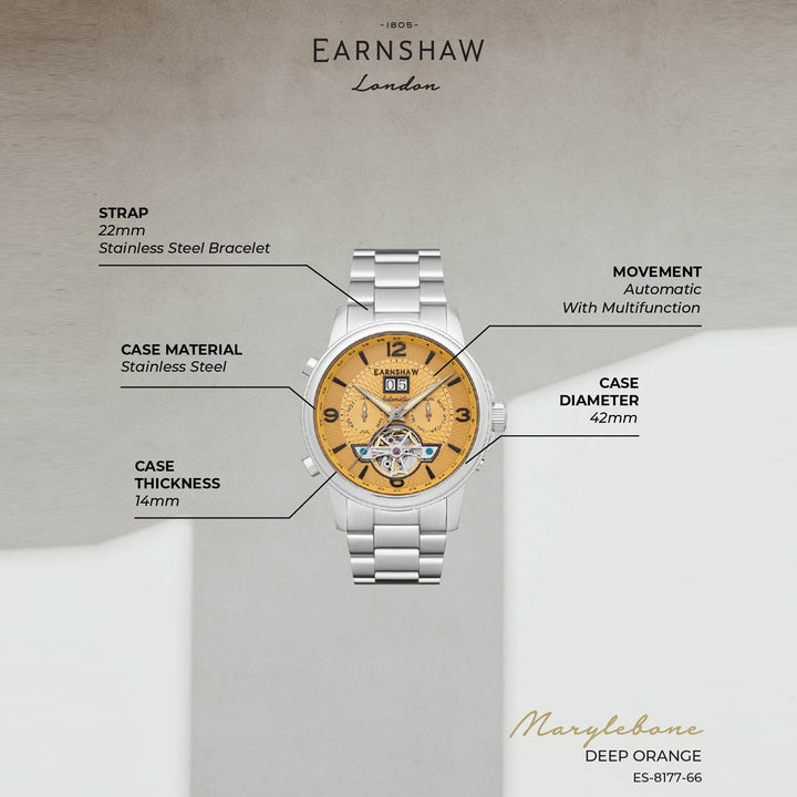 Marylebone Grand Date Open Heart Multifunction Men's Watch -  ES-8177-66