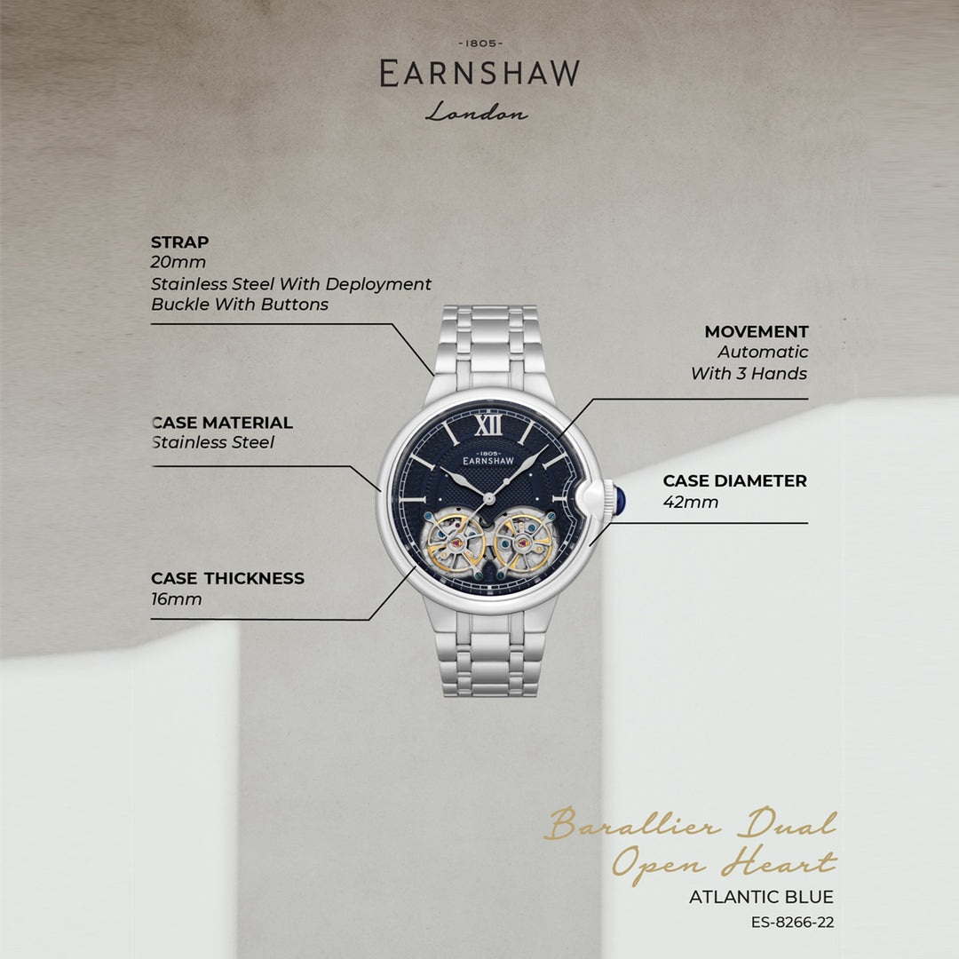 Barralier Double Heart Automatic Men's Watch -  ES-8266-22