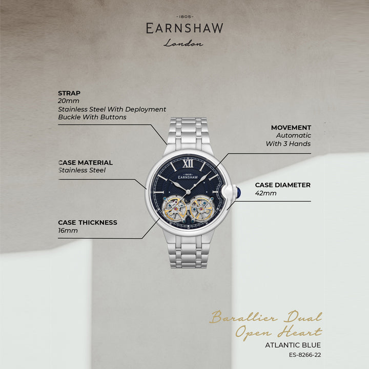Barralier Double Heart Automatic Men's Watch -  ES-8266-22