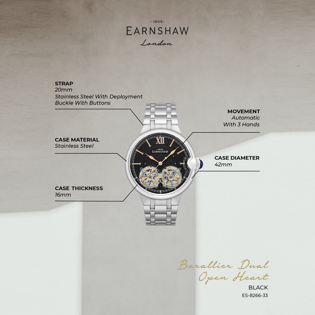 Barralier Double Heart Automatic Men's Watch -  ES-8266-33