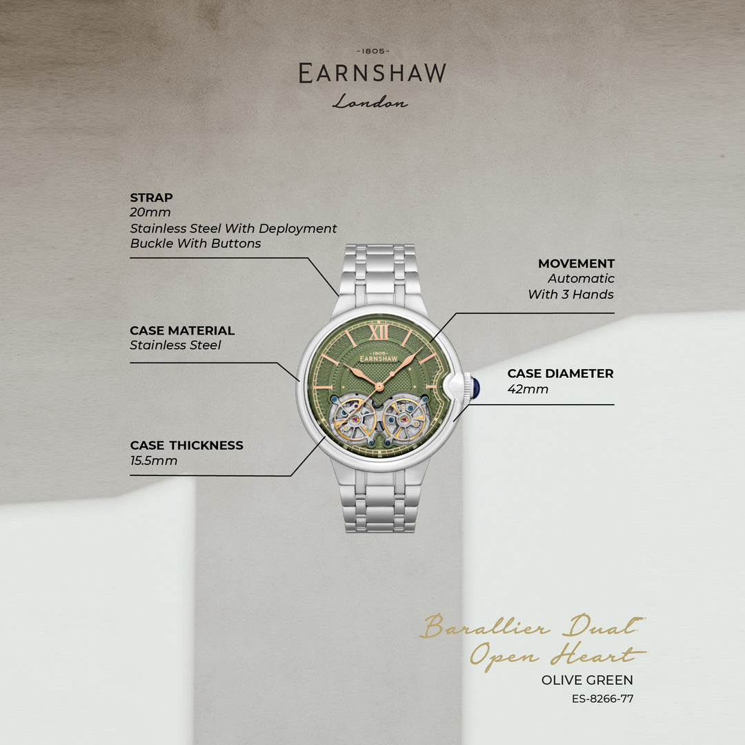 Barralier Double Heart Automatic Men's Watch -  ES-8266-77