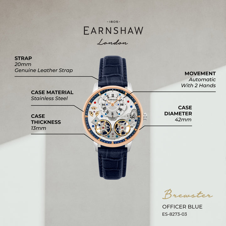 Brewster Double Barrel Automatic Men's Watch -  ES-8273-03