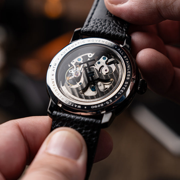 Cornwall Automatic Skeleton Black Round Dial Men&