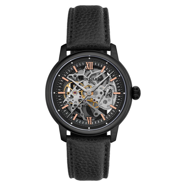 Cornwall Automatic Skeleton Black Round Dial Men&