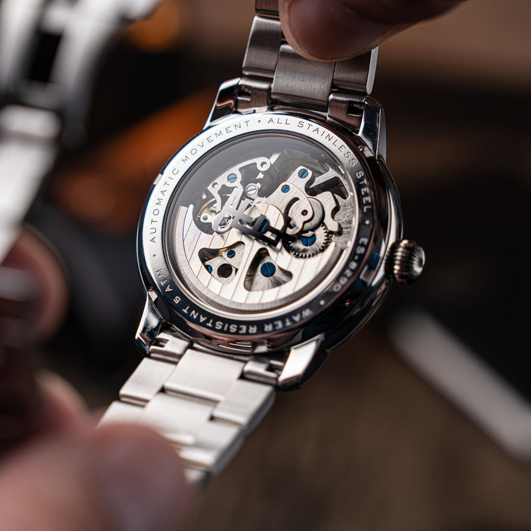 Cornwall Automatic Skeleton Tiffany Blue Round Dial Men&
